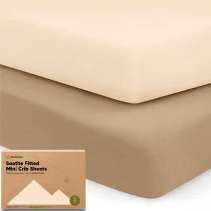 2pk Mini Crib Sheets Fitted 38x26 Pack N Play Mattress Sheet (Bumble Bear)