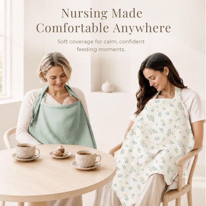 Konssy Muslin Nursing Cover Up for Breastfeeding with Rigid Hoop