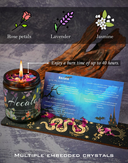 Healing Energy Candle, Negative Energy Cleansing,Soy Aromatherapy, Handmade Crystal Candle for Soothing.(Healing)