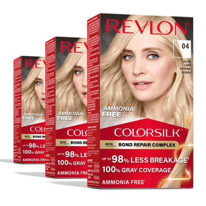 Revlon ColorSilk with Bond Repair Hair Color, 51 Light Brown, 3pk