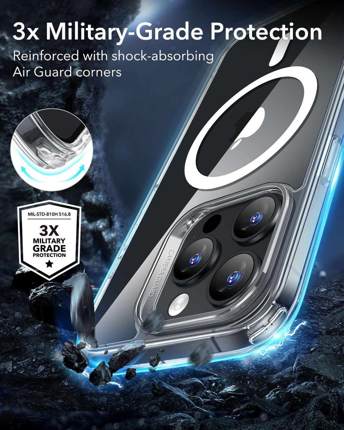ESR Classic Hybrid for iPhone 16 Pro Max Case, Clear