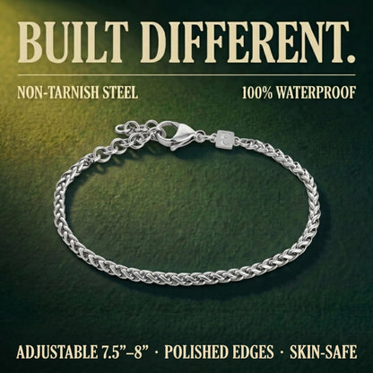 Galis Mens Bracelet - Stainless Steel, Non Tarnish Rope Chain Bracelets, Stylish Fathers Day Gift for Dad, Husband, Boyfriend.