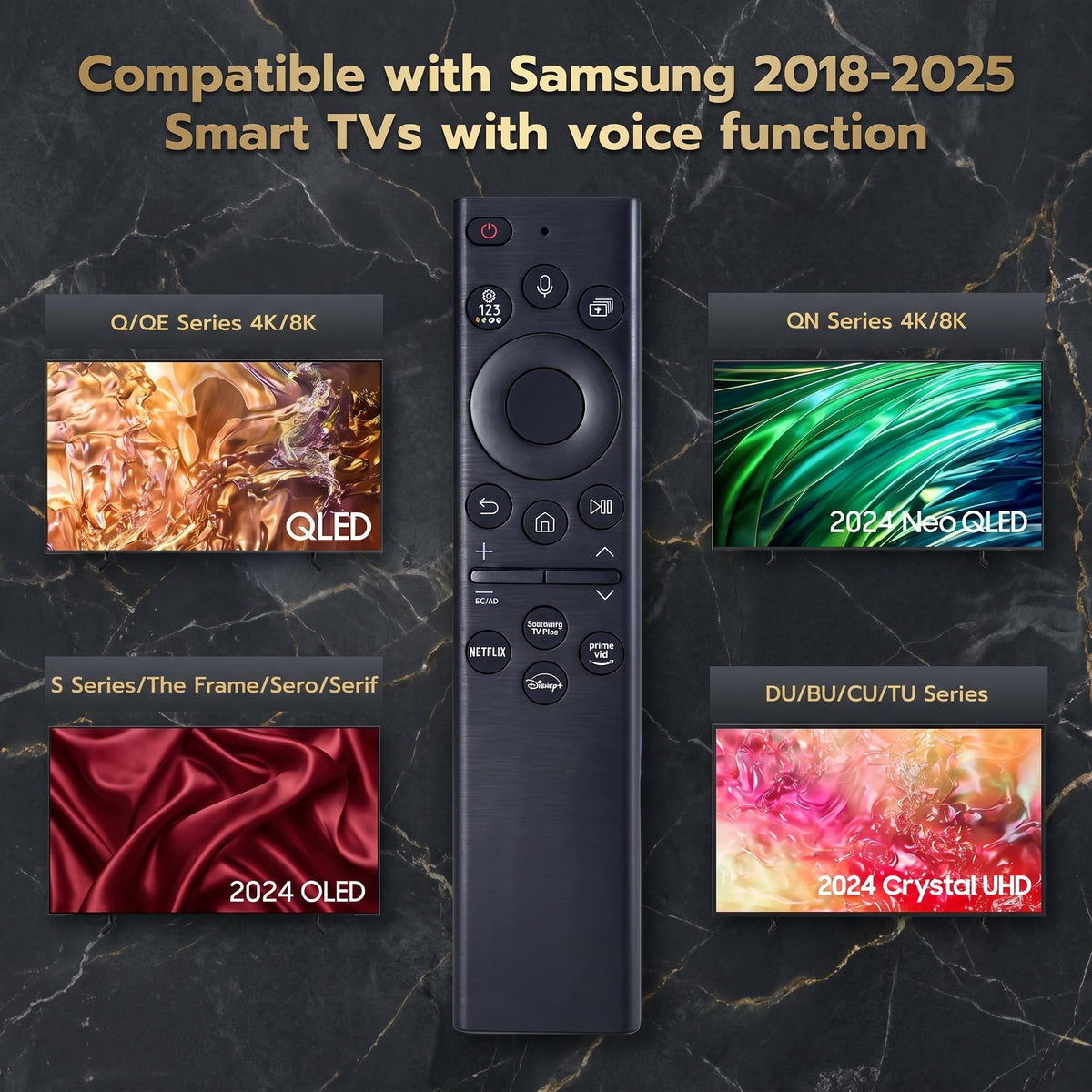 Pack of 2，for Samsung smart TV Remote Replacement
