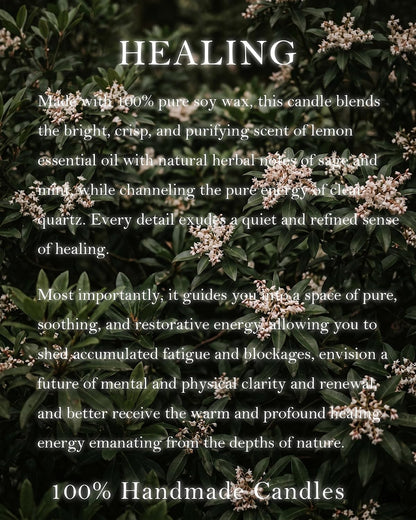 Healing Energy Candle, Negative Energy Cleansing,Soy Aromatherapy, Handmade Crystal Candle for Soothing.(Healing)