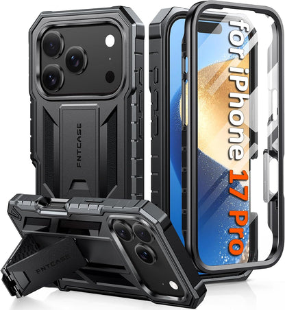 FNTCASE for iPhone 16 Case with Belt Clip and Built-in Screen Protector