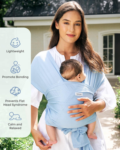 Momcozy Baby Wrap Carrier, Easy-On 2-Piece Design, Newborn to 33 lb