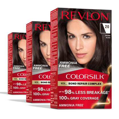 Revlon ColorSilk with Bond Repair Hair Color, 51 Light Brown, 3pk