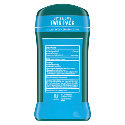 Degree Men Antiperspirant Deodorant, Cool Rush, Twin Pack, 2.7 oz