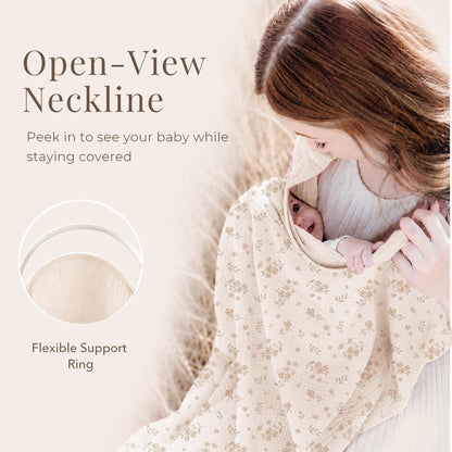 Konssy Muslin Nursing Cover Up for Breastfeeding with Rigid Hoop