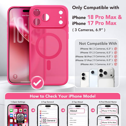 Magnetic Shockproof for iPhone 18 Pro & iPhone 17 Pro Case, Sunset Orange