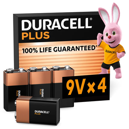 DURACELL Plus 9V Alkaline Batteries (2 Pack) 6LR61