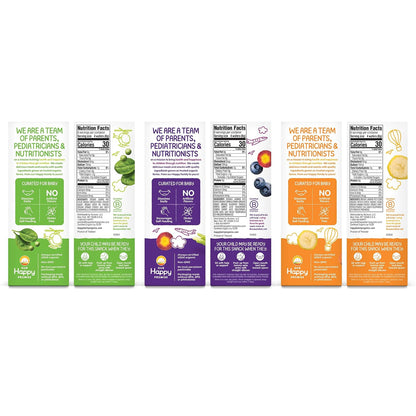 HAPPY BABY Gentle Teething Wafers, 3 Flavor Variety Pack, 12 ct (3 Pack)