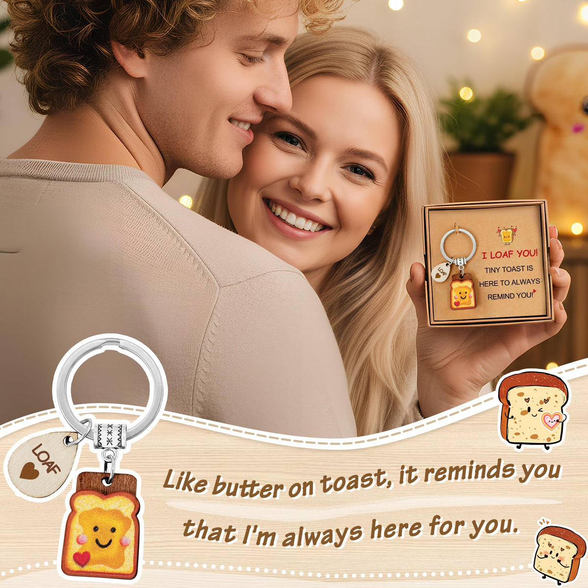 Toast Keychain for Girls New Beginnings Congratulations Gifts