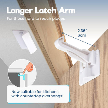 Benny Bradley's Invisible Adhesive Cabinet Locks, White, 10 Pack