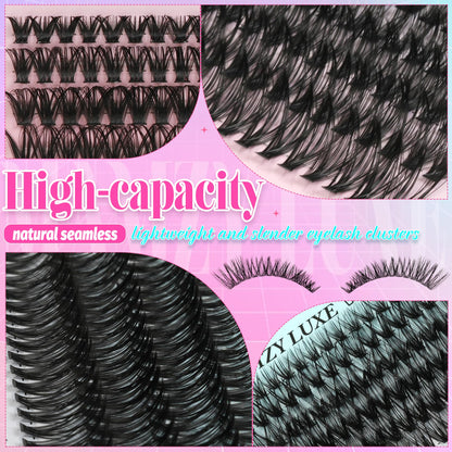 Lash Clusters Wispy 60D Eyelash Clusters 10-18mm Fluff Cluster Eyelash Extensions D Curl No Plastic Feel Individual Lashes Extension 240 Pcs Versatile False Eyelashes Clusters
