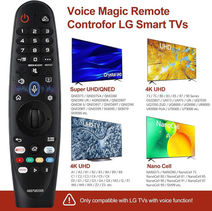 Magic Remote for LG-TV-Remote, Replacement for LG Smart TV Remote Control, AN-MR20GA Compatible Universal Remote Control with Voice, Pointer and Netflix/Prime Video Hotkeys
