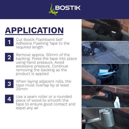 Bostik Flashband Self Adhesive Flashing Tape for Roofs Grey - 150mm x 10m