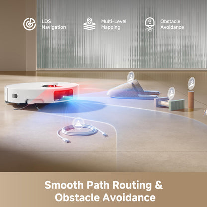 dreame D20 Pro Plus Robot Vacuum and Mop, Detangling DuoBrush for Pet Hair