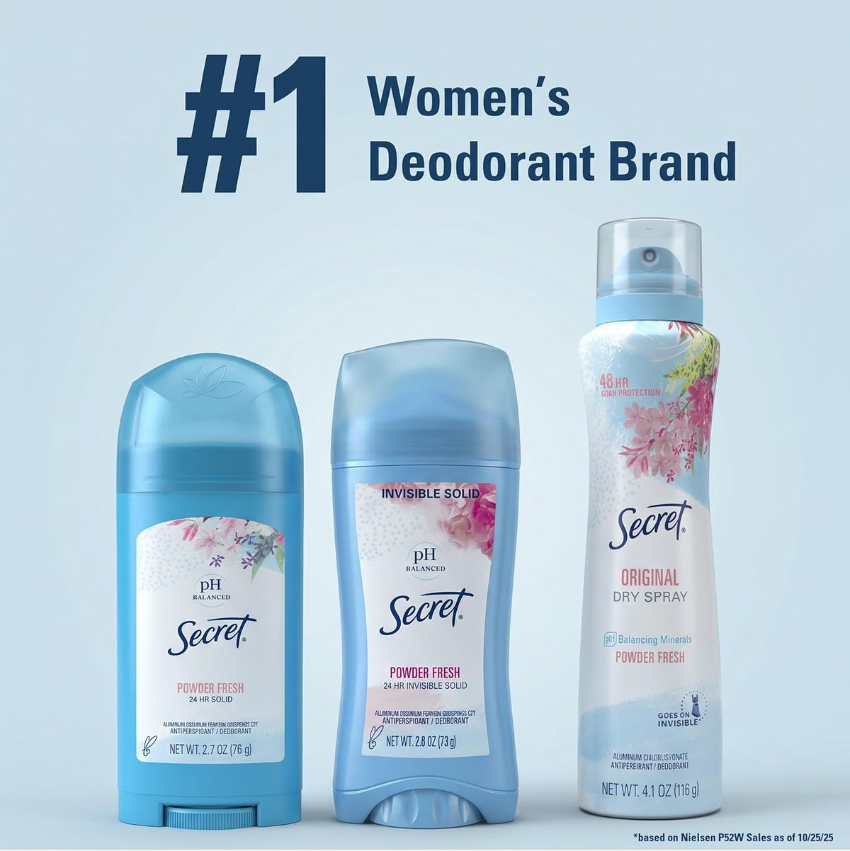 Secret Antiperspirant Deodorant for Women, Shower Fresh, 2.6 oz Pack of 2