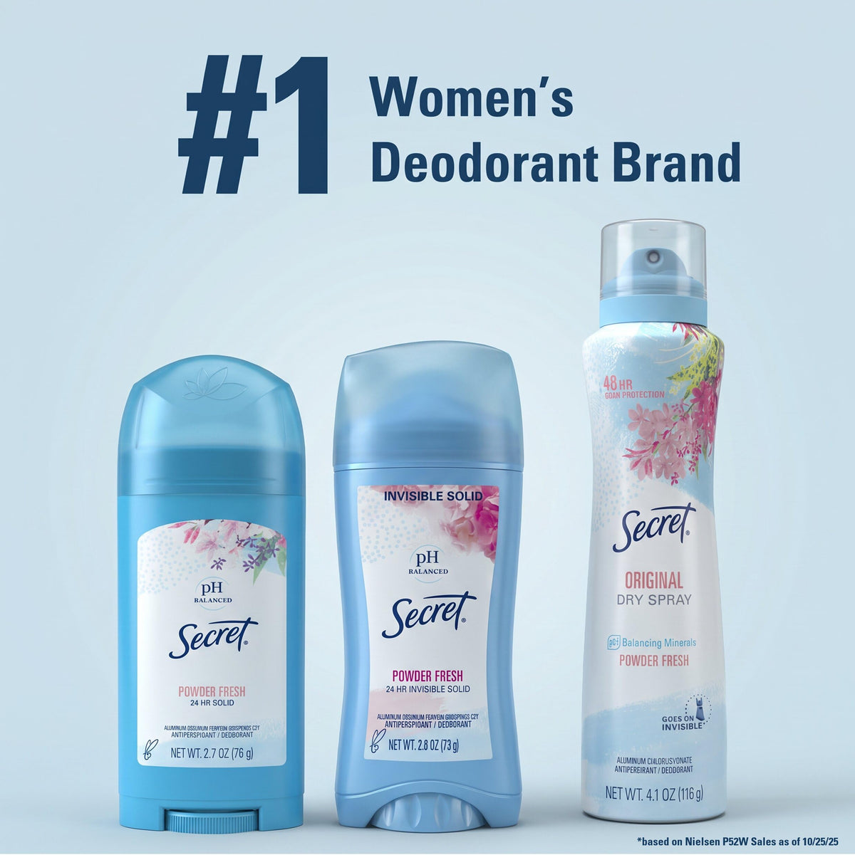 Secret Antiperspirant Deodorant for Women, Shower Fresh, 2.6 oz Pack of 2
