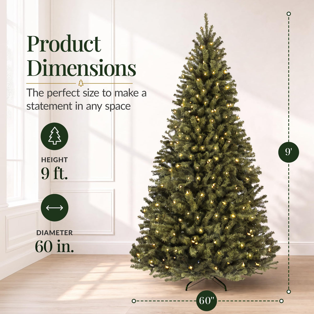 Best Choice Products 6ft Artificial Christmas Tree with LED Twinkling Lights, Pre-Lit Spruce Realistic Holiday Xmas Décor, 250 Lights, 798 Tips