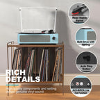 Seasonlife® Record Player for Vinyl Turntable with Speakers,Pale Purple