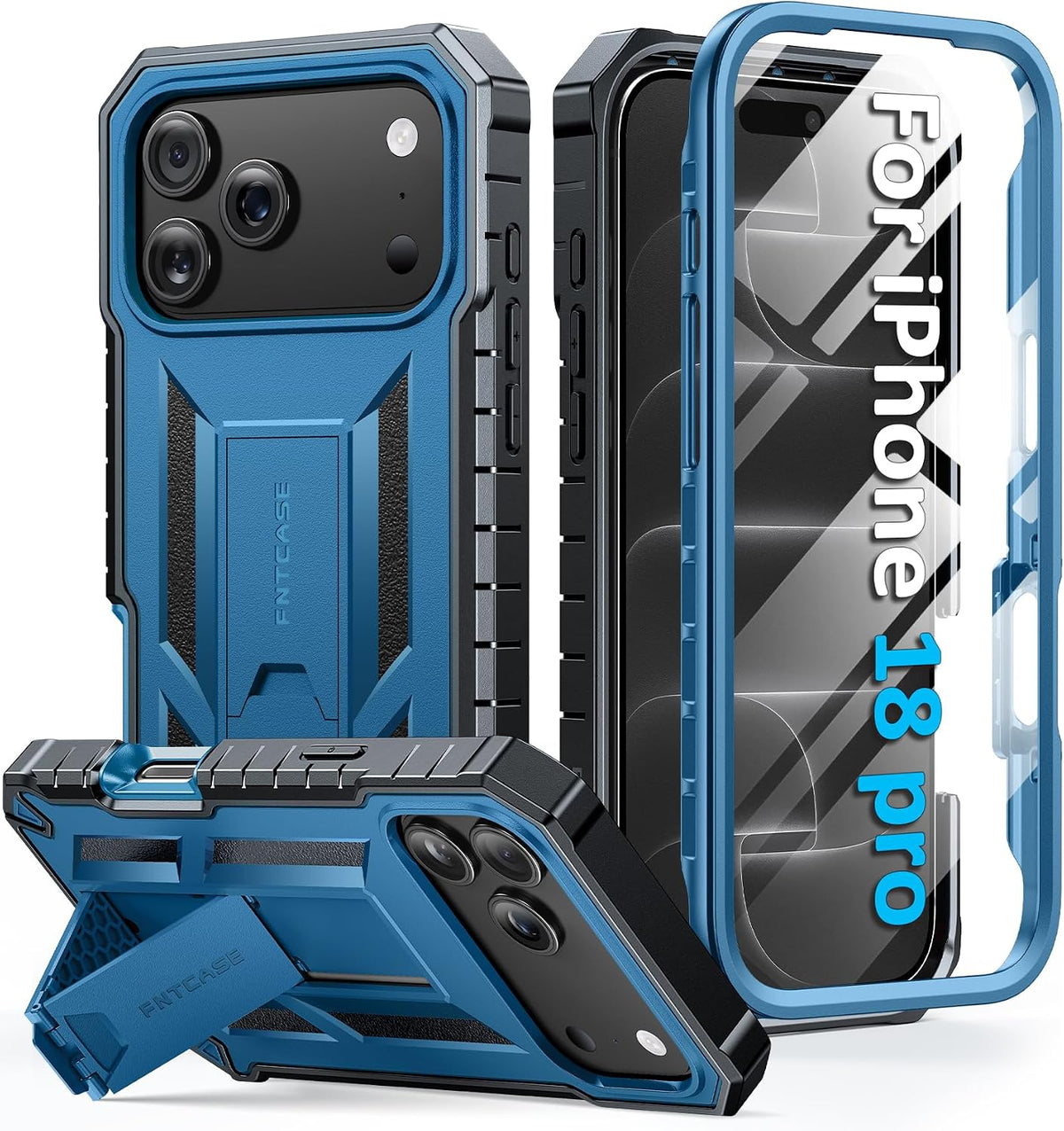 FNTCASE for iPhone 16 Case with Belt Clip and Built-in Screen Protector