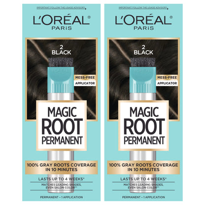 L'Oreal Paris Magic Root Permanent Hair Color Kit, 100% Gray Hair Coverage In Just 10 Minutes, Precision Brush Applicator for Seamless Application, 4 Dark Brown (1 Count)