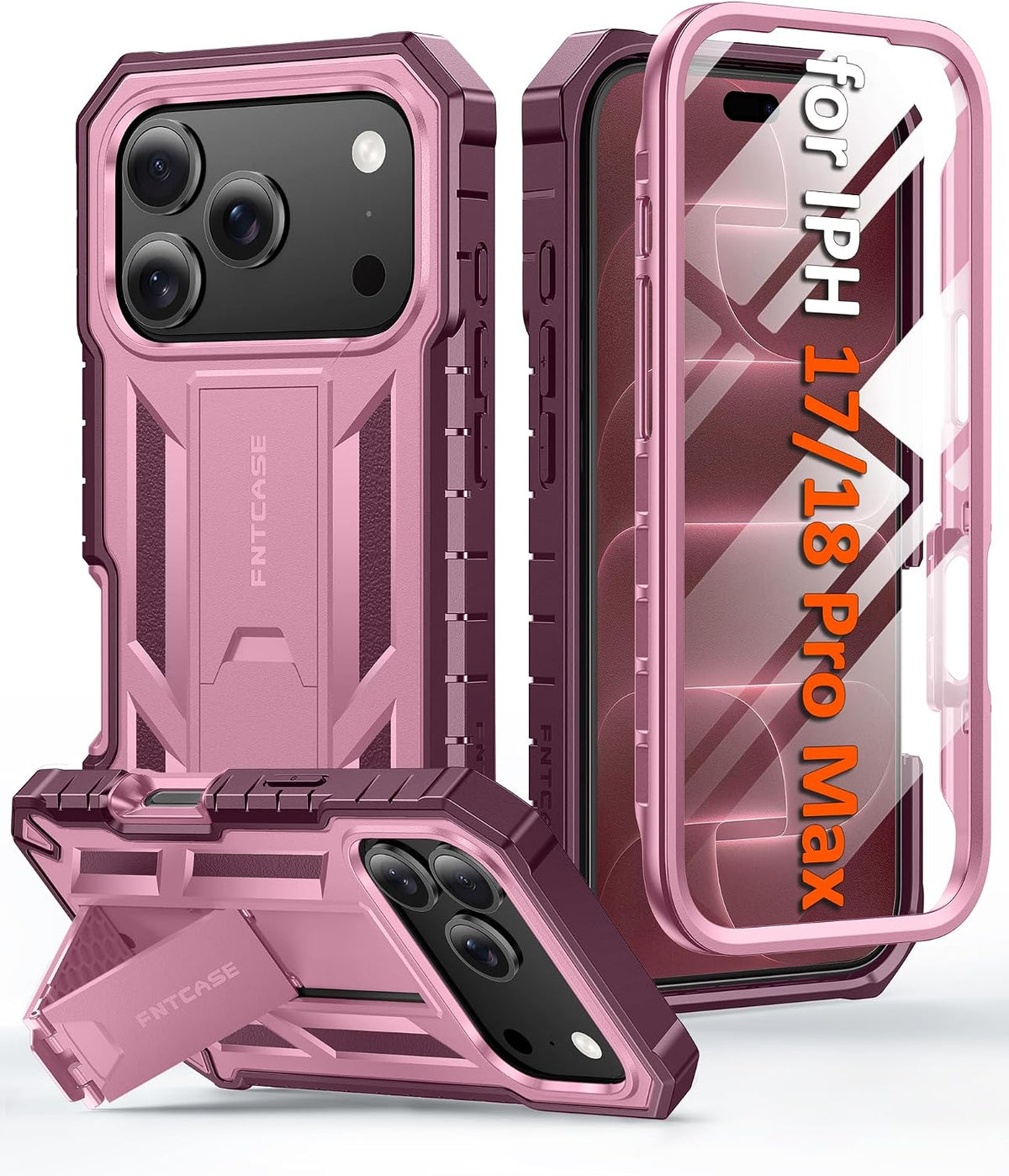 FNTCASE for iPhone 16 Case with Belt Clip and Built-in Screen Protector