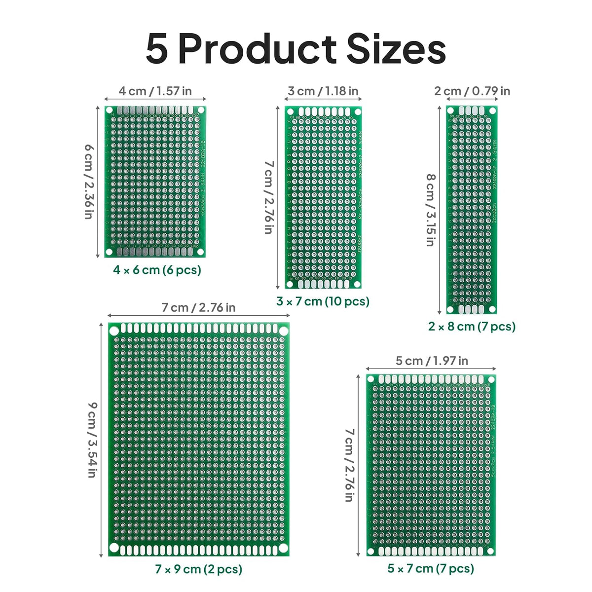 ELEGOO 32Pcs Double Sided PCB Board Prototype Kit for DIY Soldering