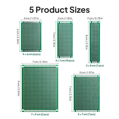 ELEGOO 32Pcs Double Sided PCB Board Prototype Kit for DIY Soldering