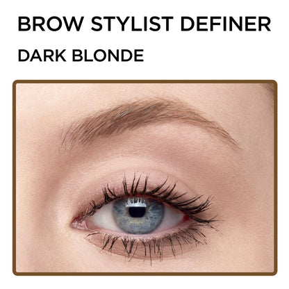 L'Oreal Paris Makeup Brow Stylist Definer Waterproof Eyebrow Pencil, Ultra-Fine Mechanical Pencil, Draws Tiny Brow Hairs and Fills in Sparse Areas and Gaps, Dark Brunette, 0.11 Ounce (Pack of 2)
