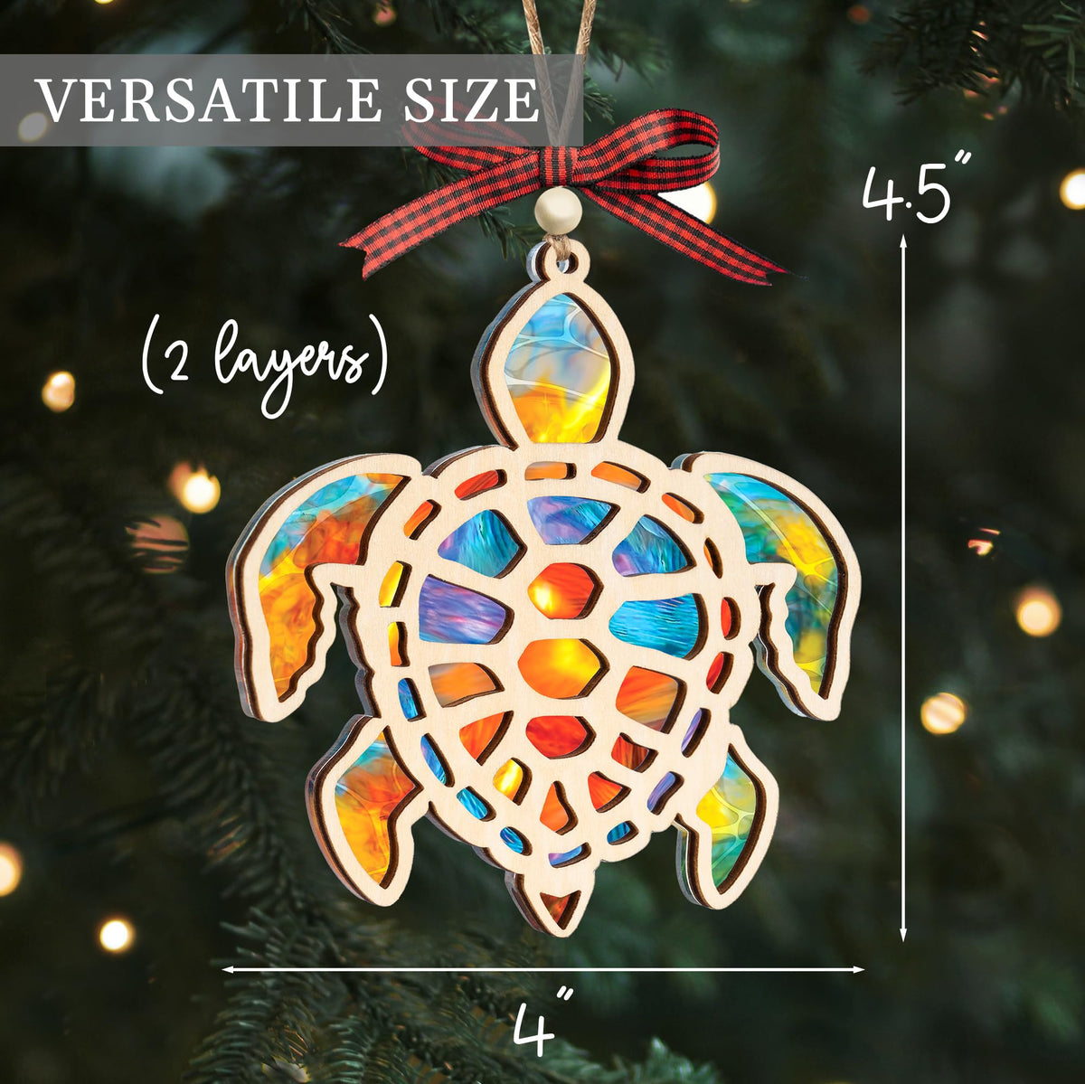 Sea Turtle Gift for Women, Mom & Daughter Christmas Ornament with Card