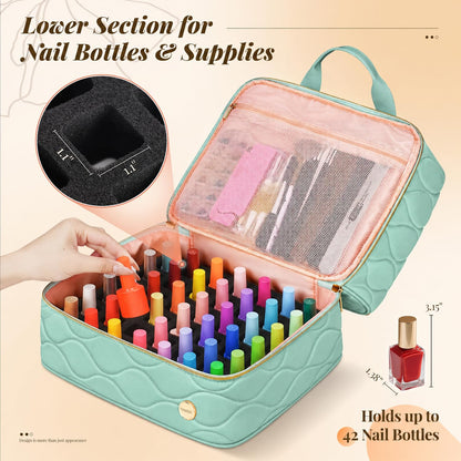 YOREPEK Nail Polish Bag Organizer Case Holds 56+ Bottles (15ml/0.5 fl.oz)