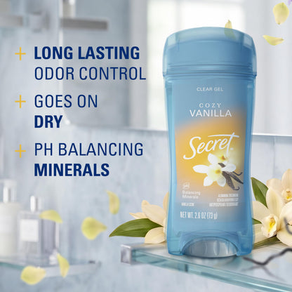 Secret Antiperspirant Deodorant for Women, Cozy Vanilla Scent, 2.6 oz