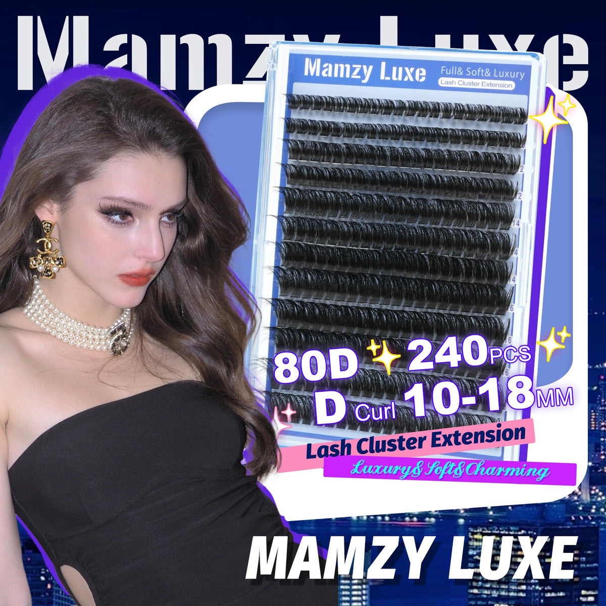 Lash Clusters Wispy 60D Eyelash Clusters 10-18mm Fluff Cluster Eyelash Extensions D Curl No Plastic Feel Individual Lashes Extension 240 Pcs Versatile False Eyelashes Clusters