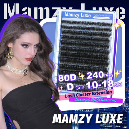 Lash Clusters Wispy 60D Eyelash Clusters 10-18mm Fluff Cluster Eyelash Extensions D Curl No Plastic Feel Individual Lashes Extension 240 Pcs Versatile False Eyelashes Clusters
