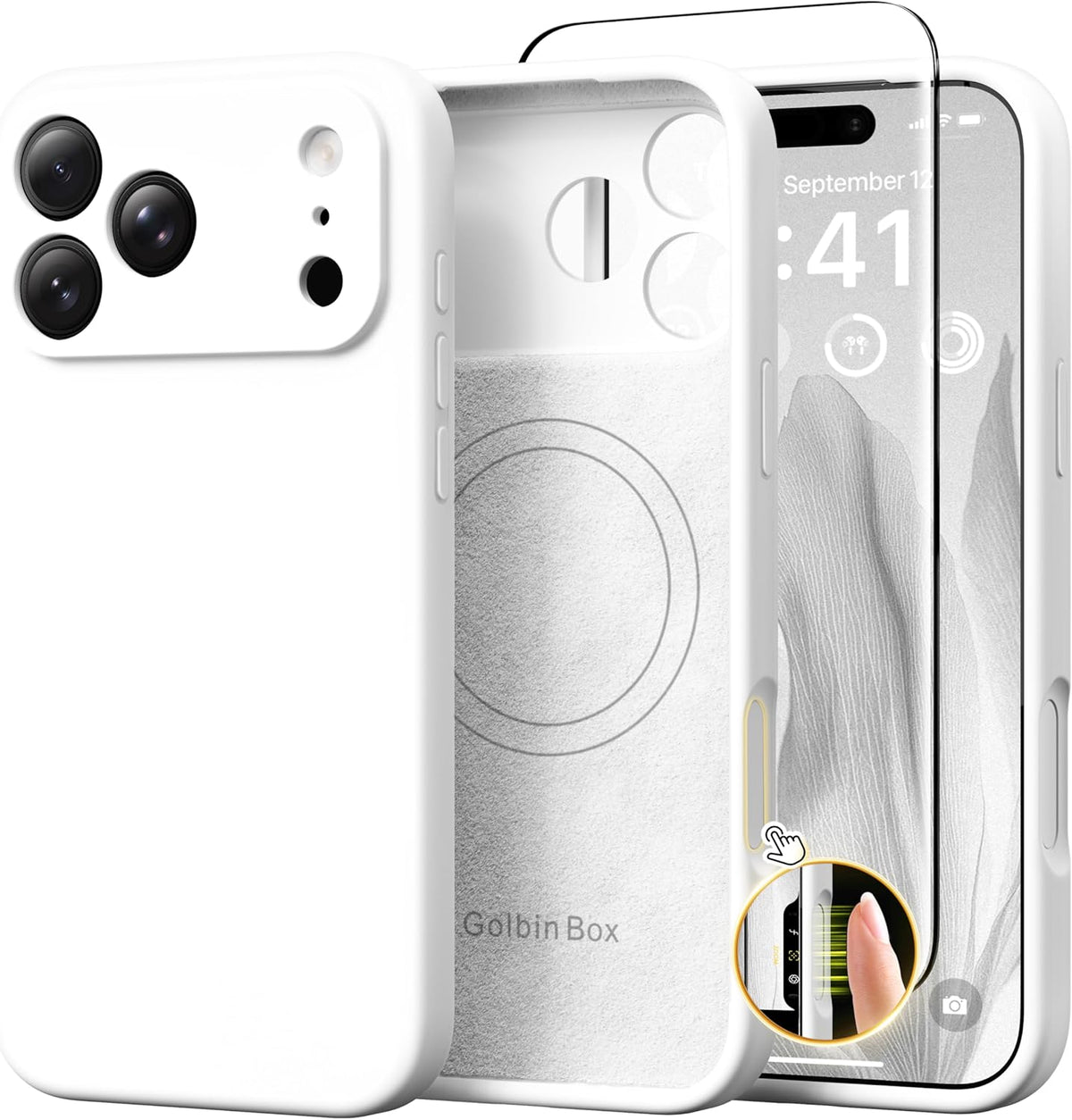 GolbinBox Magnetic for iPhone 13/14 Case, Silicone Cover, Blackcurrant