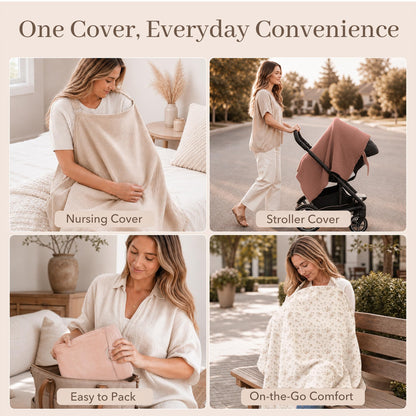 Konssy Muslin Nursing Cover Up for Breastfeeding with Rigid Hoop