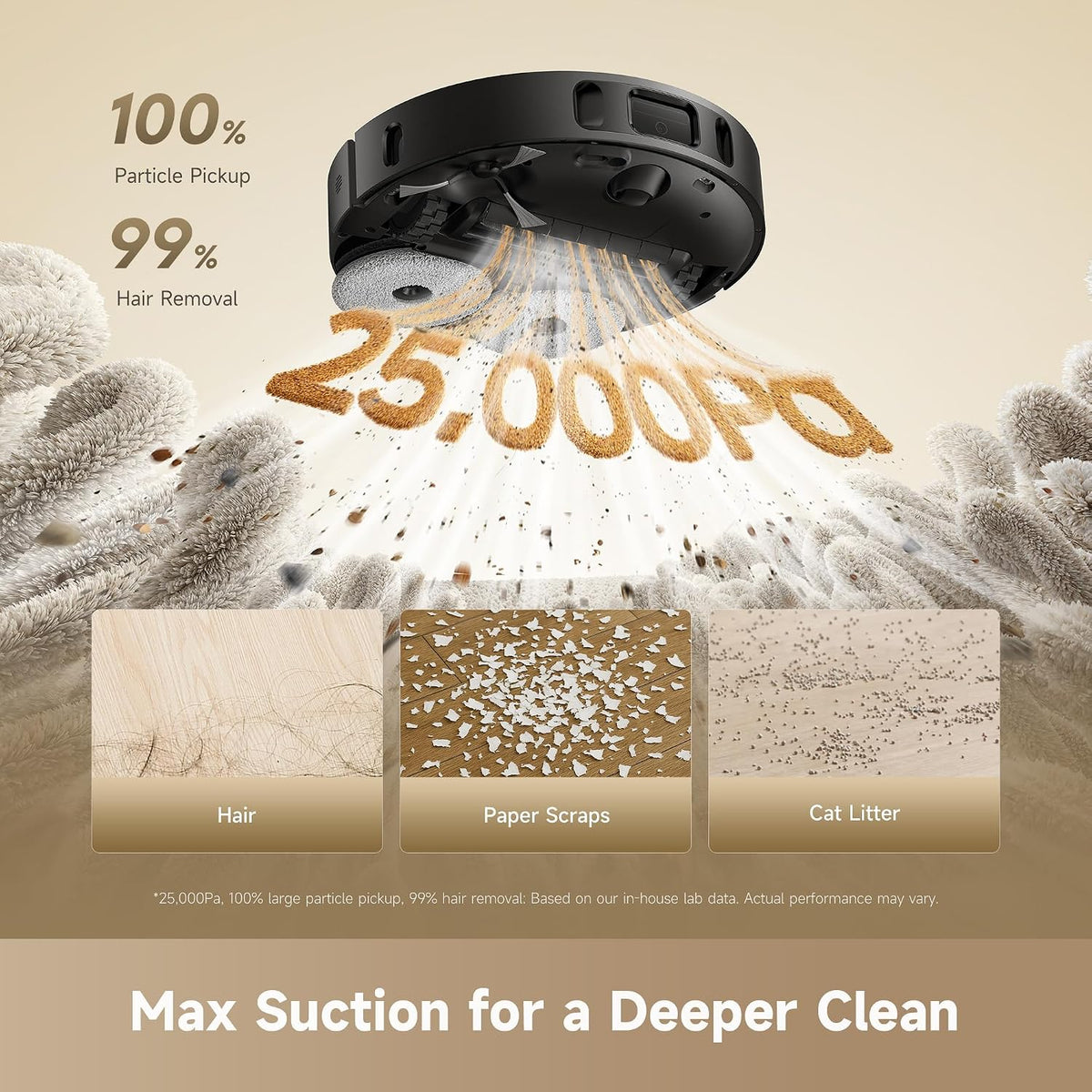 DREAME D30 Ultra CE Robot Vacuum and Mop, 25,000Pa Powerful Suction