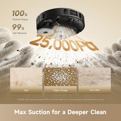DREAME D30 Ultra CE Robot Vacuum and Mop, 25,000Pa Powerful Suction