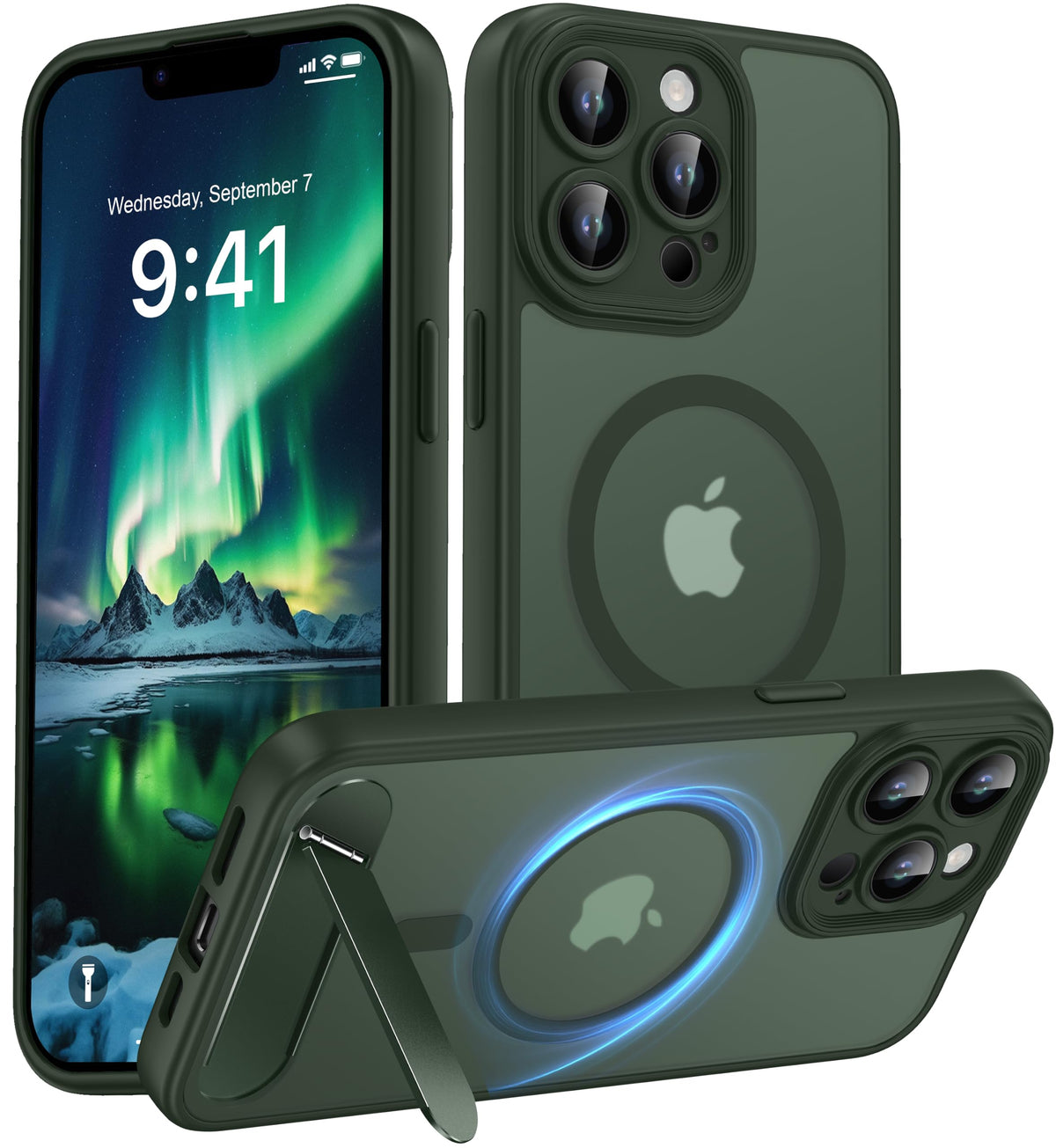 Magnetic Compatible with iPhone 16 Case, [Built-in Kickstand][Full Camera Protection][Compatible with MagSafe][Anti-Fingerprint] Shockproof Phone Case for iPhone 16 6.1",Brown