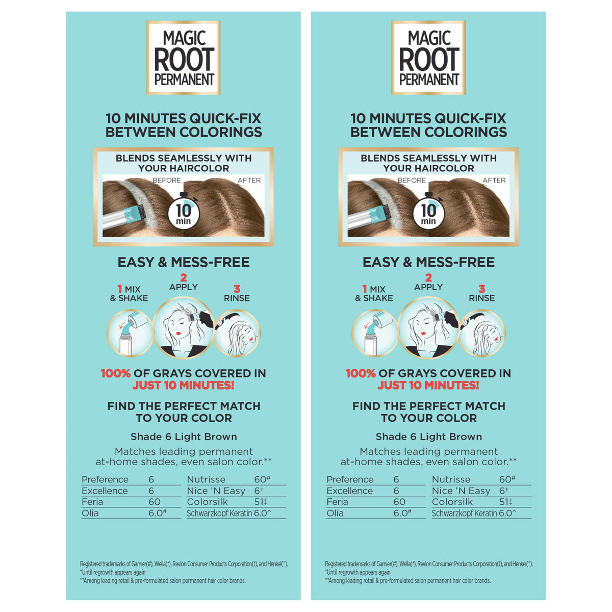 L'Oreal Paris Magic Root Permanent Hair Color Kit, 100% Gray Hair Coverage In Just 10 Minutes, Precision Brush Applicator for Seamless Application, 4 Dark Brown (1 Count)