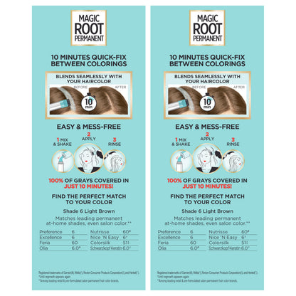 L'Oreal Paris Magic Root Permanent Hair Color Kit, 100% Gray Hair Coverage In Just 10 Minutes, Precision Brush Applicator for Seamless Application, 4 Dark Brown (1 Count)
