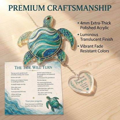 4" Acrylic Sea Turtle Suncatcher for Windows, Inspirational Gift for Women