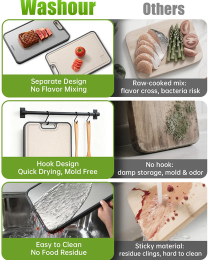 Titanium Cutting Board for Kitchen 16" x 11", 2-in-1 Cutting Mat