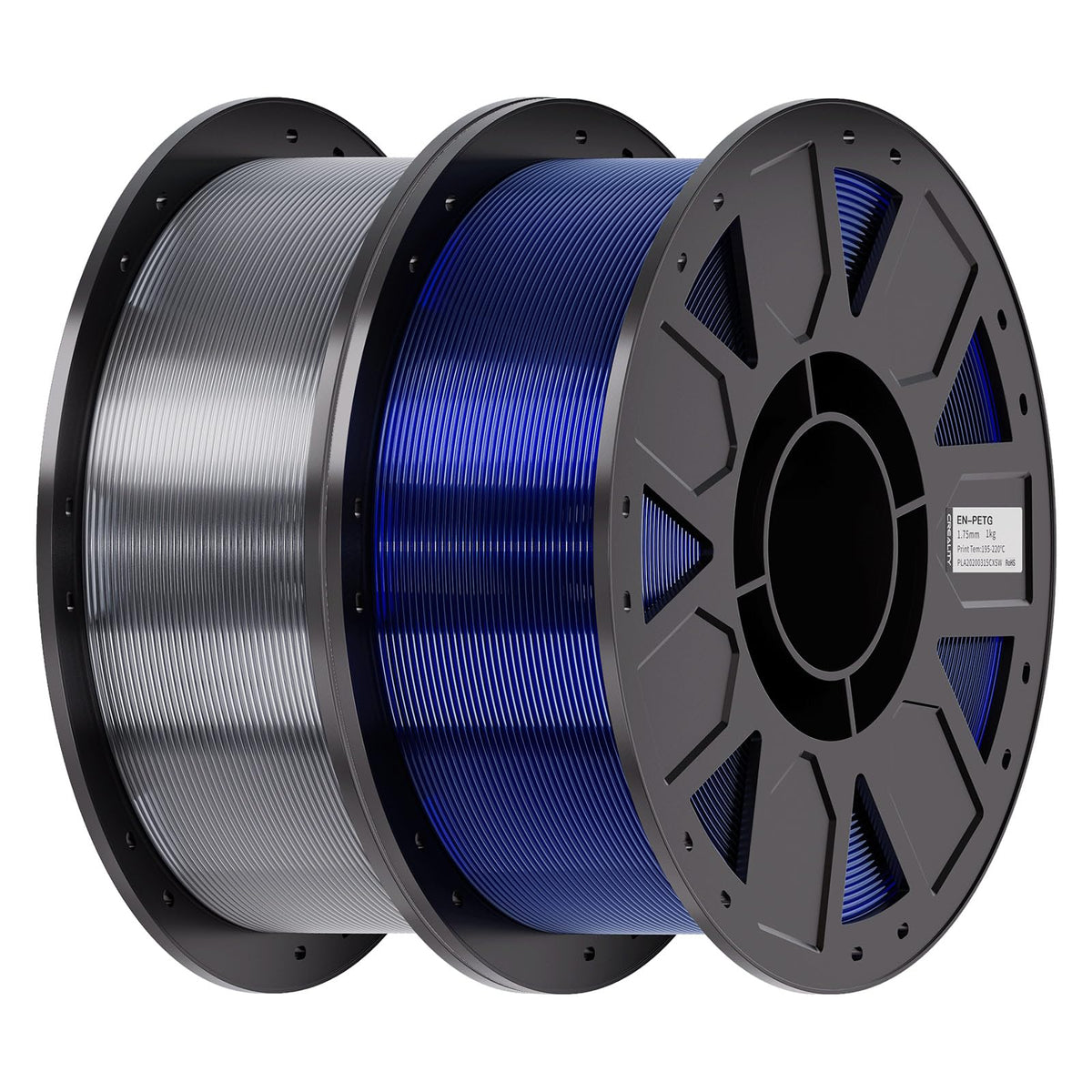 Creality PETG Filament 1.75mm 4KG, Black+White+Blue+Red, Total 4-Pack