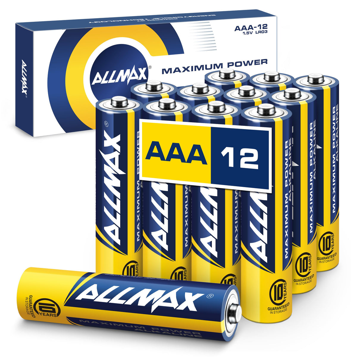 Allmax AAA (LR03) Maximum Power Alkaline Batteries (100 Count) – 1.5V