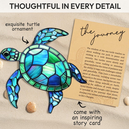 Sea Turtle Gift for Women, Mom & Daughter Christmas Ornament with Card