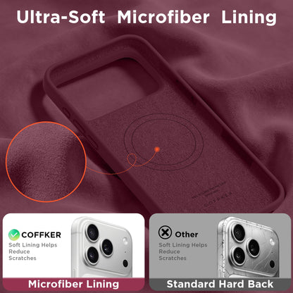 Magnetic for iPhone 18 Pro /17 Pro Case Silicone, Wine Red